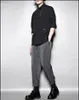 Drapierte Herrenhose, bequem, All-Match-Jogginghose mit elastischem Bund, Schwarz, Samurai, lässig, kurz geschnitten
