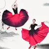 Desgaste de la etapa 1 unids / lote Flamenco Español Mujeres Falda Danza Práctica Larga Gran Columpio Color Degradado Señora Danza del Vientre