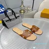 Luxury Flat Mule Slippers Gold Metallic Calf Leather Outsole Slides Circle Signature Fashioned Soft Calfskin Wide Front Strap Sandals