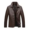 Erkek ceketleri moda deri ceket sonbahar basit yaka ince düz renk gündelik chaquetas los hombres s-5xl