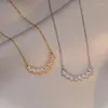 Chaînes géométrique blanc couleur Zircon pendentif collier clavicule chaîne pour femmes bijoux de mariage cadeaux Collares