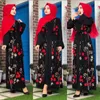 Abbigliamento etnico Fiori tridimensionali Aperto Abaya Women Ramadan Cardigan con lacci Kaftan Turkey Hijab Dress Abbigliamento moda musulmana Dubai