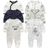 Rompers födda baby vinterkläder 3st Baby Boys Girls Rompers Långärmad kläder Roupas Infantis Menino Overallar Costumes 230728