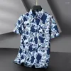 Camicie casual da uomo 2023 Tide Fat Camicia a maniche corte di grandi dimensioni Estate Tempo libero Aumenta uomo Fiore sottile sciolto