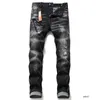 Heren Jeans Jean Hip Hop Broek Street Trend Rits Ketting Decoratie Gescheurd Stretch Zwart Mode Slim Fit Gewassen Motocycle Denim605