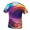 T-shirts pour hommes Galaxy Polyester 3D Print Street Arts Shirt Sports de plein air Vêtements à séchage rapide T-shirt ample T-shirts