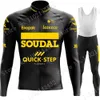 Radfahren Jersey Sets Fietskleding Soudal Quick Step Golden Set Langarm Sommer Kleidung Road Race Bike Jacke Anzug MTB 230728