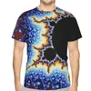 Camisetas Masculinas Antena de Satélite Mandelbrot Conjunto Casual Poliéster Camiseta Criativa Confortável Camisa Fina Masculina Exclusiva