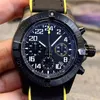 NYA MENSVIKT KVARTZ MOTION CHRONOGRAPH Black Dial 316l Premium rostfritt vikbara lås Mens Sport Watches232i