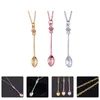 Pendant Necklaces 3 Pcs Necklace Chain Hip-hop Clavicle Charm Trendy For Women Gift Alloy Souvenir Men Metal Spoons