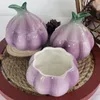 Bouteilles De Stockage Creative Violet Ail En Céramique Pot Exquis Cuisine Conteneur Bonbons Écrou Multifonctionnel Boîte Décor