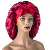 Nouveau Satin Bonnet large Stretch cravates bande soie nuit bonnet de sommeil Turban Polyester élastique longue queue cheveux Bonnet chapeau couvre-chef