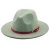 Szerokie brzegowe czapki wiadra hh01 prosta impreza kościelna vintage top hat Panama Solid Fedoras for Men Women Wool Jazz Cap 230729