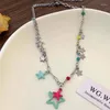 Choker Y2K STAR NECKLACE Classic Vintage Jewelry Delicate Colorful Stars Trendy Neck Chain Romantic Jewellery Korean Style