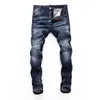 Herren Slim Fit Jeans D2 Casual Zipper Cowboy Hosen Fashion Street Herren Elastische Eng Anliegende Hosen Motorrad Perforiertes Design Washed314