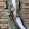 イスラム教徒の女性の泡染色カーディガンローブ中東の長袖ドレス