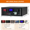 LiFePO4 48V 50AH 100AH 200AH Bateria 51.2V 5KW Lithium Solar Battery Cycle RS485 CAN 16S 100A BMS Max 16 Paralelo Para Inversor