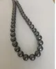 Chaînes Real Thing Charme 11-12mm Collier de perles noires des mers du Sud 18 '' 14K Accessoire de bijoux