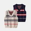 Pullover Boys Cardigan Kids Coat 26y Baby Boys Girl Girl Cloths Stripe Stripe Cotton Knitting Fashion Children 3 Color Sweater 230728