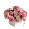 Fleurs décoratives Bouquet simulé de style européen vintage pivoines artificielles parfaites pour la décoration intérieure et les accessoires de photographie de mariage