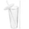 Disposable Cups Straws Smoothie Straw Cup Tumblers Clear Tea Mug Bubble Drink Cold Tumbler
