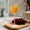 ワイングラス中世のサンセットデザートカップオレンジ色のフロストガラスゴブレットレッドカクテルキッチンアクセサリー