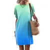 Casual Dresses Womens Colorful Western Style Comfortable Striped Vacation Simple Dress A Line Sundresses For Women