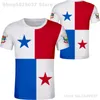 Męskie koszulki Panama T Shirt DIY darmowe niestandardowe wymienione nazwisko Numer Pan T-shirt Nation Flag Pa Republic Panamański Hiszpański druk Po odzież 230728