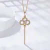 High Quality Fashion Key Pendant with Diamond Sliding Petal Necklace Luxury Gift Original Packaging265p