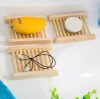 Naturliga bambubrickor trä tvål maträtt trä tvålfack hållare rack tallrik behållare för baddusch badrum