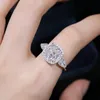 Vrouwen Luxe designer ring Ingelegd vierkant moissanite Diamond Rings Sieraden PT950 plated vriendin Gifts Engagement Wedding opening ring 5 karaats 1581