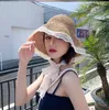 Berets VACIGODEN Summer Fashion Weave Lace Bucket Hat Women Beach Travel Holiday Straw Foldable Casual Sun Protection Girls