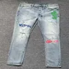 2023 Kusbi Jeans Designers Spodnie KSB Męskie wiosenne/lato wyprane z nosze z otworami Slim Paspitting Stretch 30-40VI55