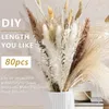 Flores decorativas 80 pçs Moderno Pampas Grama Seca Bouquet Boho Decoração Da Casa Natural Fofo Pompas Para Casamento Quarto Arranjos Florais