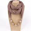 Scarves European And American Brilliant Bead Circle Neck Women's Jewelry Necklace Ethnic Style Scarf