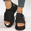 Spitzen Sandalen Frauen up sommer mesh Slip auf lässige offene Zi -Keile bequeme Strandschuhe klare Plattform für