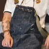 Jeans da uomo Maden Salopette di jeans unisex Tute vintage Baggy Navy Deck per abbigliamento da coppia oversize a gamba larga da uomo femminile