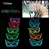Máscaras de fiesta Halloween 10 colores LED Neon El Wire Mask Cosplay Luminous Dance Dress Accesorios 230729