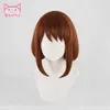 Anihutochako Uraraka Wig Boku No Hero Academia Cosplay Синтетическое красное короткое аниме My Ochaco y0913219r