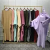 Ropa étnica Eid musulmán Dubai Abaya mujeres largo Khimar una pieza Batwing Nida oración Hijab vestido Jilbab Kaftan túnica islámica Dres2886