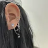 Ryggar örhängen 1st Punk Tassel Chain Moonstone Star Clip Earring for Women Girls Fashion Ear Cuff Smycken EH689