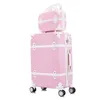 Koffer Carrylove Damen Spinner ABS Retro-Gepäck 20"22"24"26" Trolley-Tasche Vintage-Koffer-Set auf Rädern