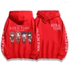 Men's Hoodies Kpop Pink Sweatshirts Y2k Cute Graphic Printed Pullovers Long Sleeve Winter Casual Warm Hooded Tops Women Girls