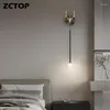 Duvar lambası yaratıcı LED ışıkları tam bakır basit dekor kapalı lambalar yatak odası başucu oturma odası arka plan koridoru aplik
