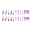 False Nails 24 Pcs Coffin Press On Acrylic Glitter Full Cover Artificial Arts Tips For Women