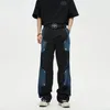 Mens Jeans Y2K Fashion Oregelbundet Patchwork Baggy Jeans Pants Män Kläder raka koreanska avslappnade kvinnor denim byxor Vetement Homme 230729