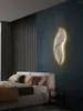 Wall Lamp Nordic Feather Led Modern Dimmer Sconces For Bedroom Living Room Aisle Corridor TV Backdrop Resin Light Deco