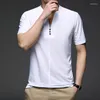 Men's T Shirts CASUMANL 2023 Summer Men V-neck Solid Thin Casual Shirt For Fashion Short Sleeve Daily Office Beach Clothing