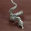 100pcs lot Exaggerated Antique Punk Style Animal Snake Ring Gold Silver Black Mix Hip hop Rock Fashion Ring Party Jewelry Unisex291f