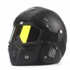 TKOSM Adulte Casques En Cuir 3 4 Casque De Moto Haute Qualité Chopper Casque De Vélo Open Face Vintage Casque De Moto Motocros2780